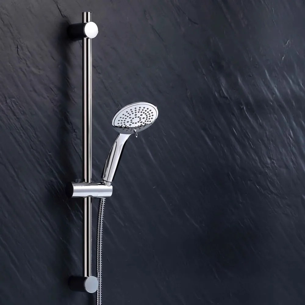 Set de duș argintiu mat din plastic 70 cm cu duș de mână Hydro – douceur d'intérieur