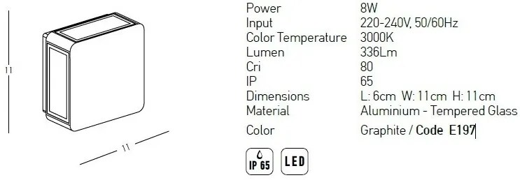 Aplica LED iluminat exterior ambiental IP65 Minimal