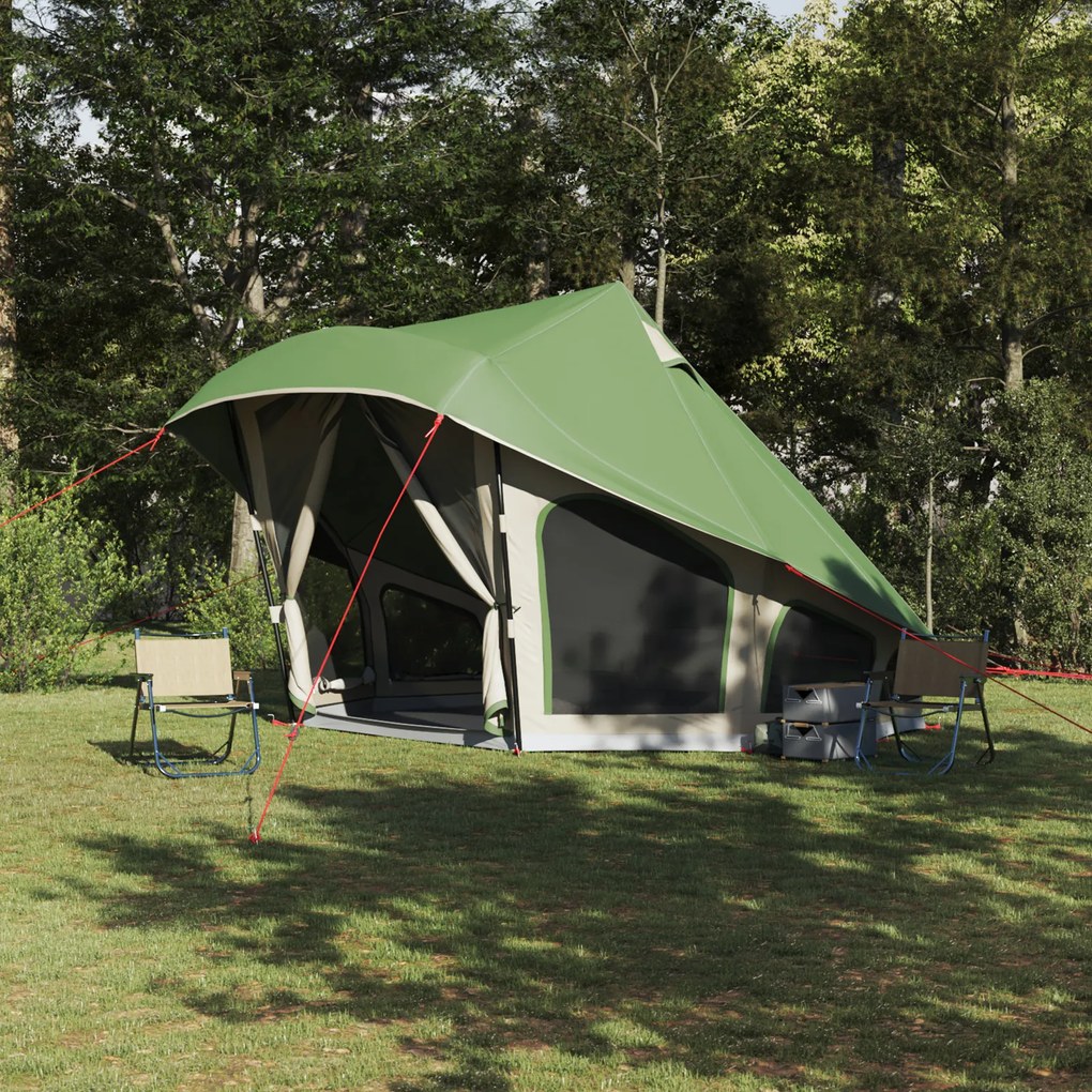 vidaXL Cort de familie Tipi cu acoperiș Verde 508 x 470 x 300 cm