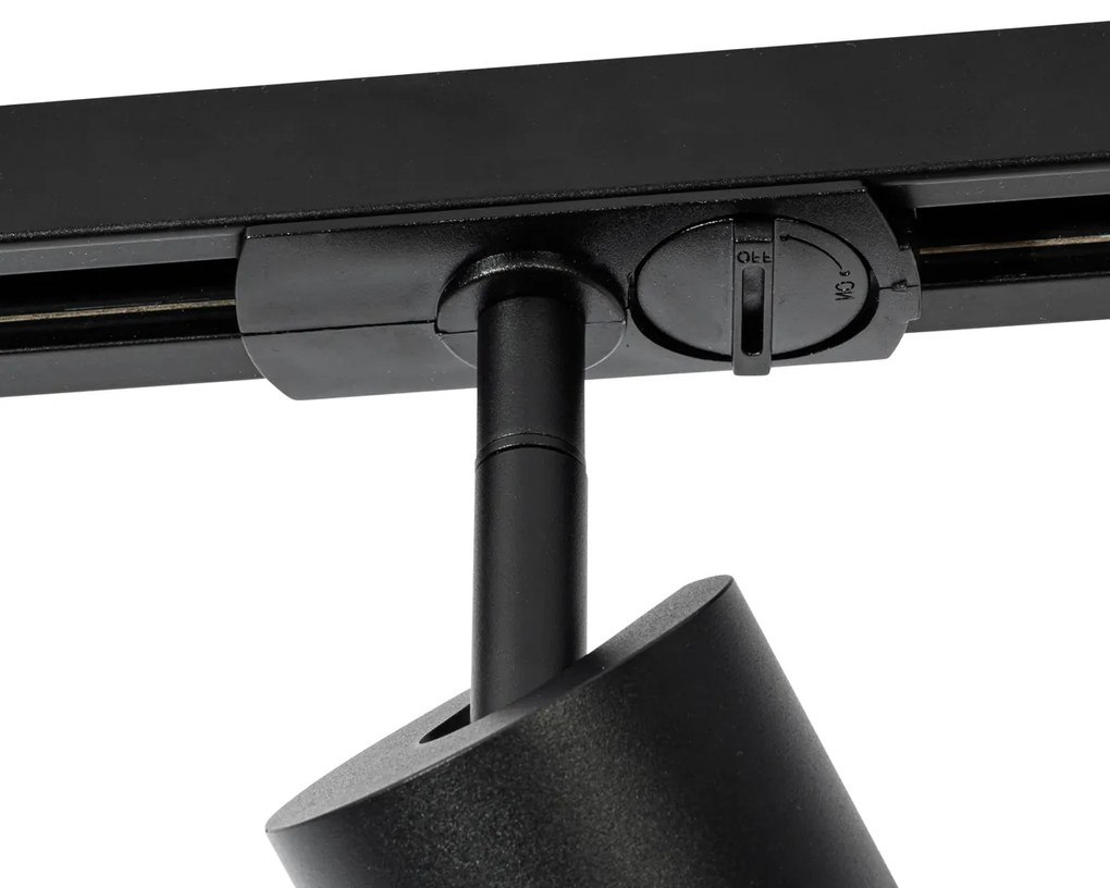 Spotlight modern cu inel fumuriu pentru sistem de șine monofazate GU10 50mm - Iconic Jeana