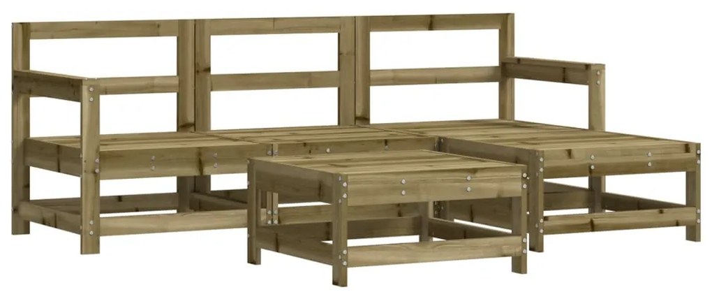 3186192 vidaXL Set mobilier relaxare pentru grădină 5 piese lemn de pin tratat