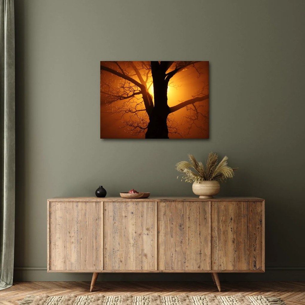 Tablou cu copac în apus de soare (70x50 cm)