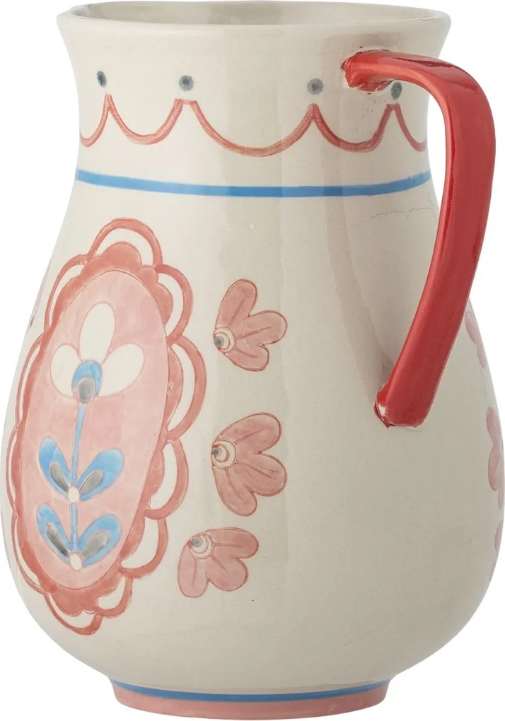 Carafă din ceramică cu motiv floral pictat manual, D17×H24 cm, 3300 ml, „Odina"