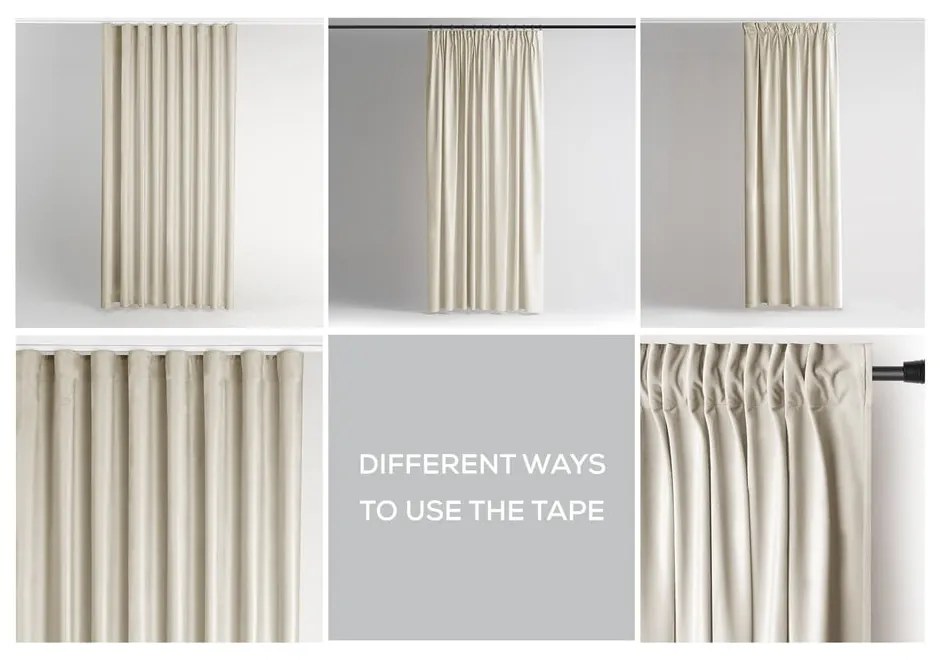 Draperie bej dimout (semi-opacă) din catifea 140x270 cm Pleat – Restilo