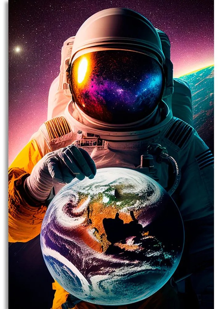 Tablou cosmonaut într-o atmosferă necunoscută