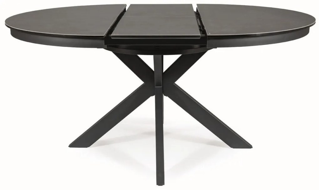 Masa extensibila Porto Ceramica gri inchis/negru mat – L120-160 cm