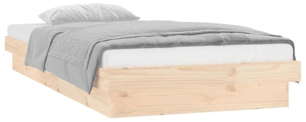 Cadru de pat cu led, 90x200 cm, lemn masiv