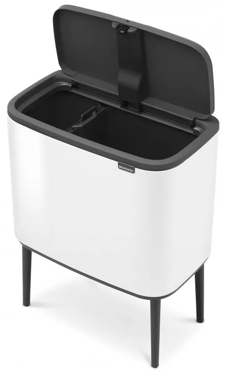 Cos de gunoi Brabantia Bo Touch 651110, 11+23 L, Deschidere lina si silentioasa, Deschidere mare, Alb
