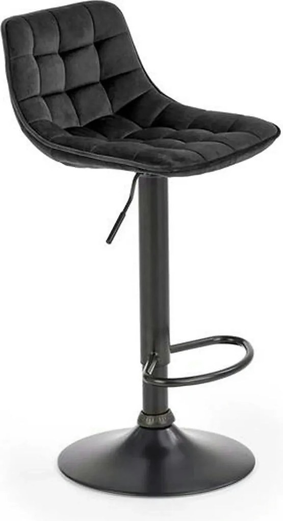 Scaun bar inalt H95, negru, stofa catifelata/otel, 43x44x84/106 cm