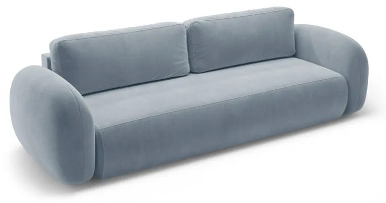 Canapea albastru prăfuit extensibilă/cu spațiu de depozitare cu tapițerie din catifea 262 cm Tonale – Cosmopolitan Design