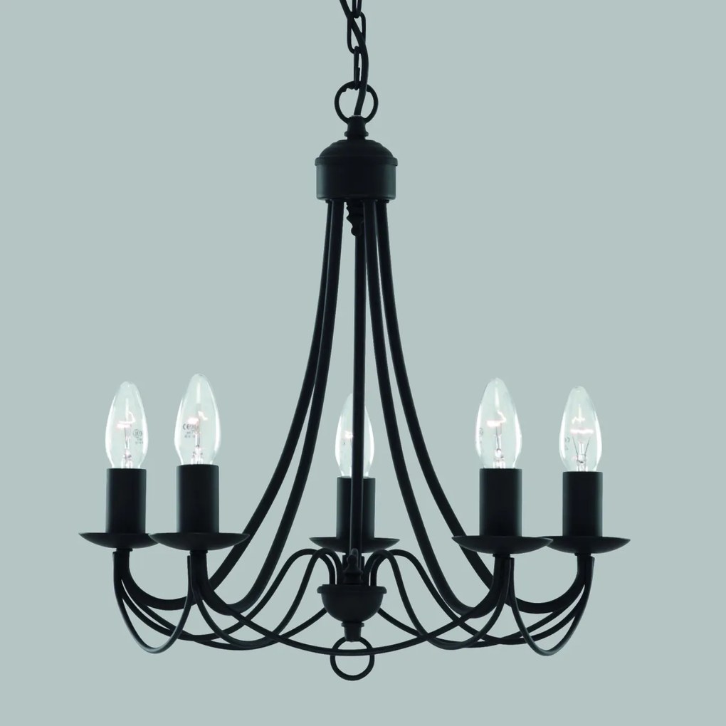 Candelabru traditional stil clasic Maypole negru 5L 6345-5BK SRT