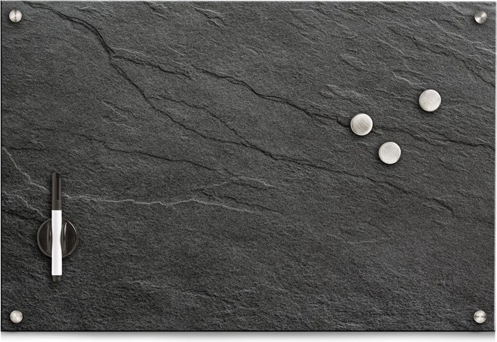 Tabla magnetică cu suprafață de sticlă, cu ștergere uscată acoperită cu sticlă magnetică, produs ușor de instalat, 40x60, ZELLER