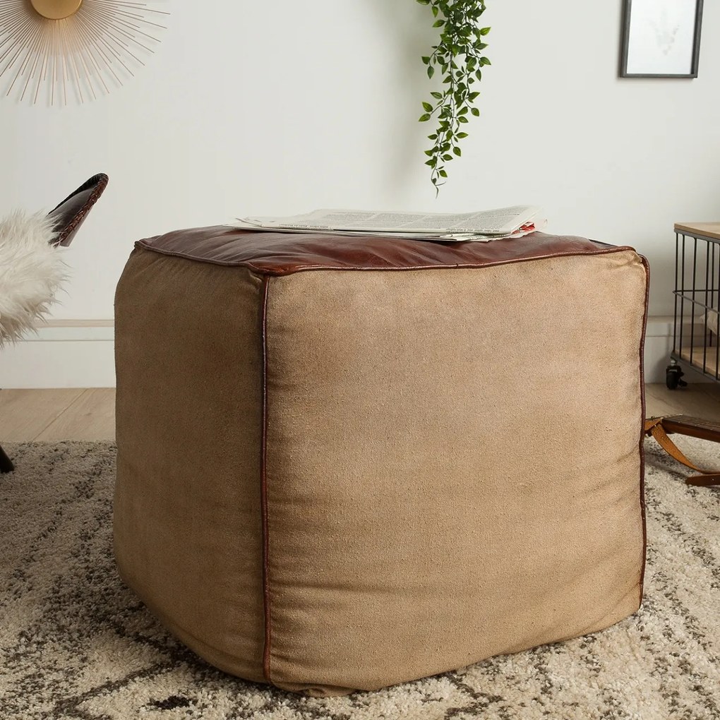 Taburete design Retro Mustang 45cm, piele maro/ in A-39525 VC