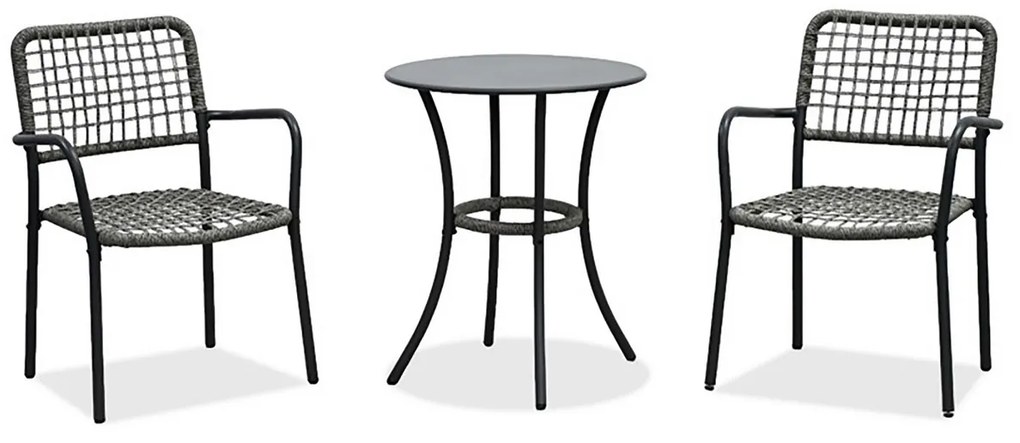 Autronic Set de grădină 1+2, metal, polyrattan,gri , AZ-L1103 GREY