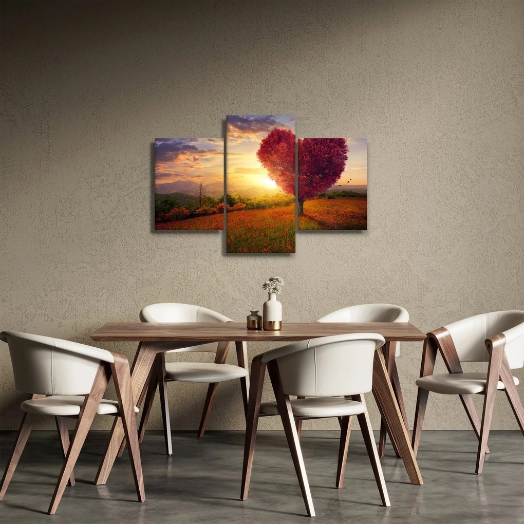Tablou cu copaci în forma de inimă (90x60 cm)