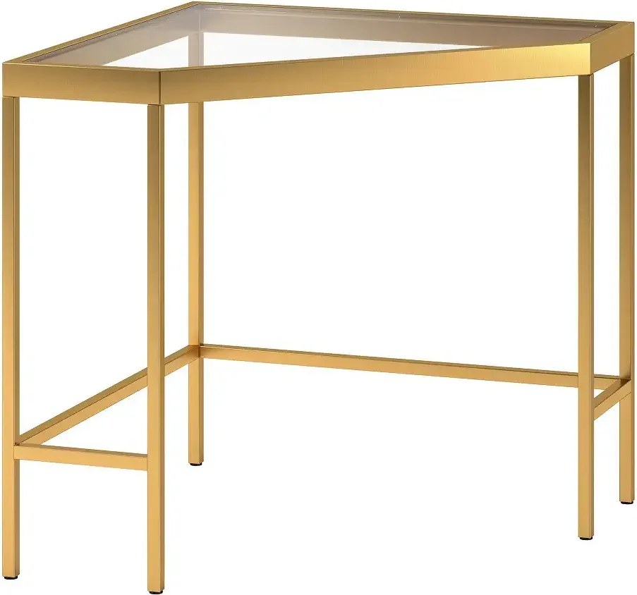 Masa birou colt Corner,sticla,Homs, 100 x 75 x 75 cm, gold
