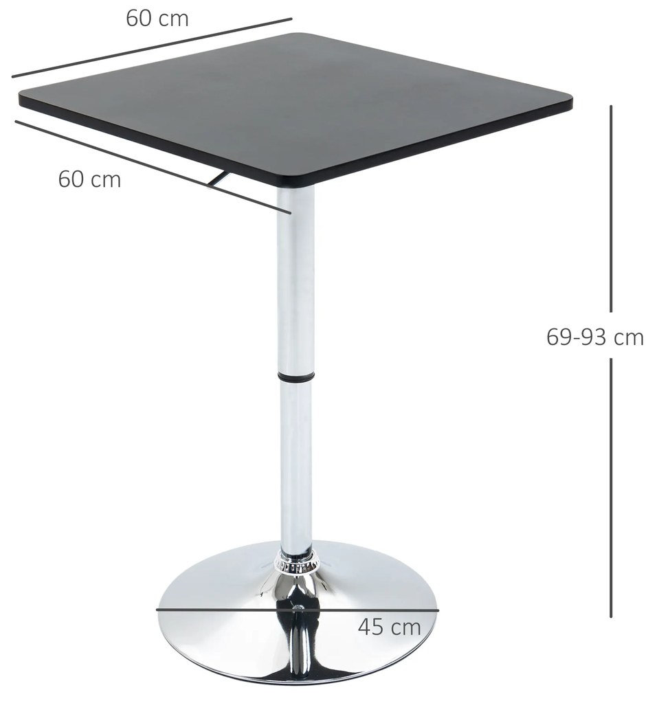 Masa Patrata HOMCOM Reglabila pe Inaltime pentru Bar, Sufragerie | Aosom Romania