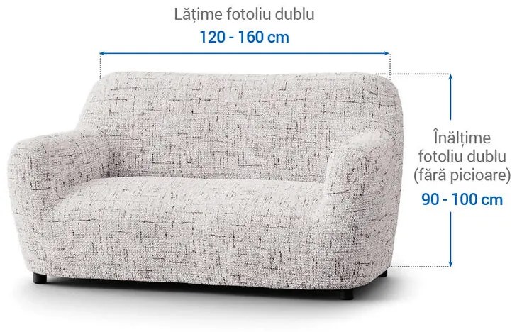 Huse bielastice VITTORIA smântânii fotoliu dublu (l. 120 - 160 cm)