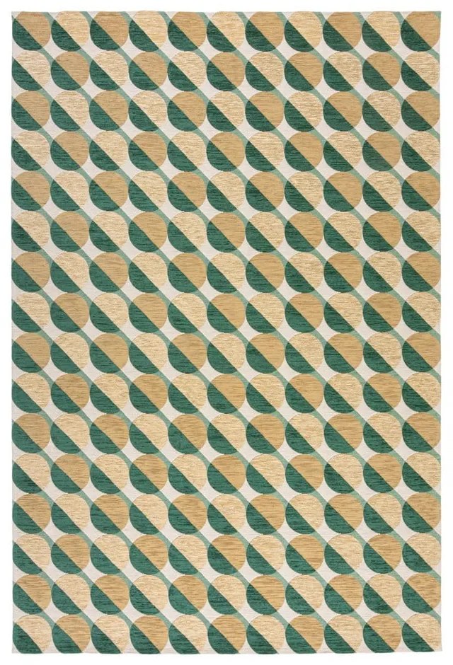 Covor galben/verde 155x230 cm Carlos Circle Geo – Flair Rugs