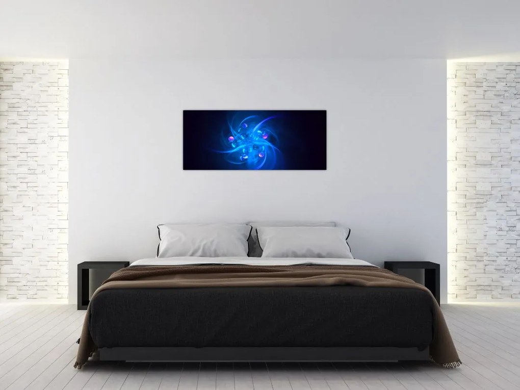 Tabloul modern cu abstracțiune albastră (120x50 cm)