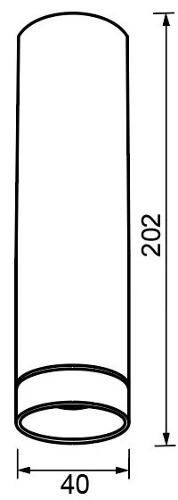 Spot aplicat tavan SPLIT negru L-20,2cm