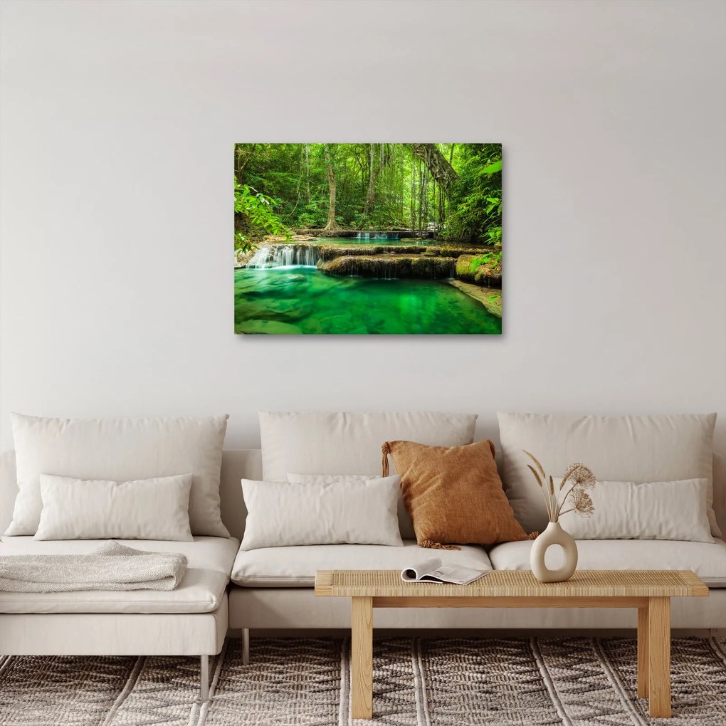 Tablou - Cascada verde (70x50 cm)