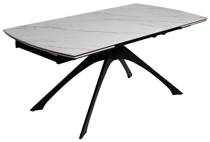 Masă de dining extensibilă cu blat cu aspect de marmură cu blat suplimentar 90x180 cm Rocía – Ixia
