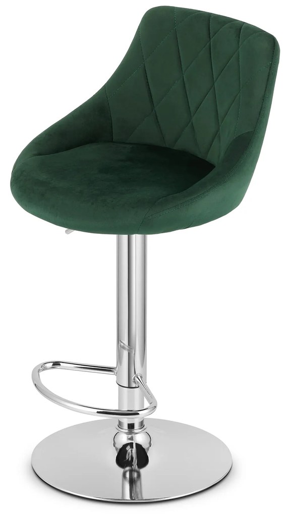 Scaun de bar verde KAST VELVET