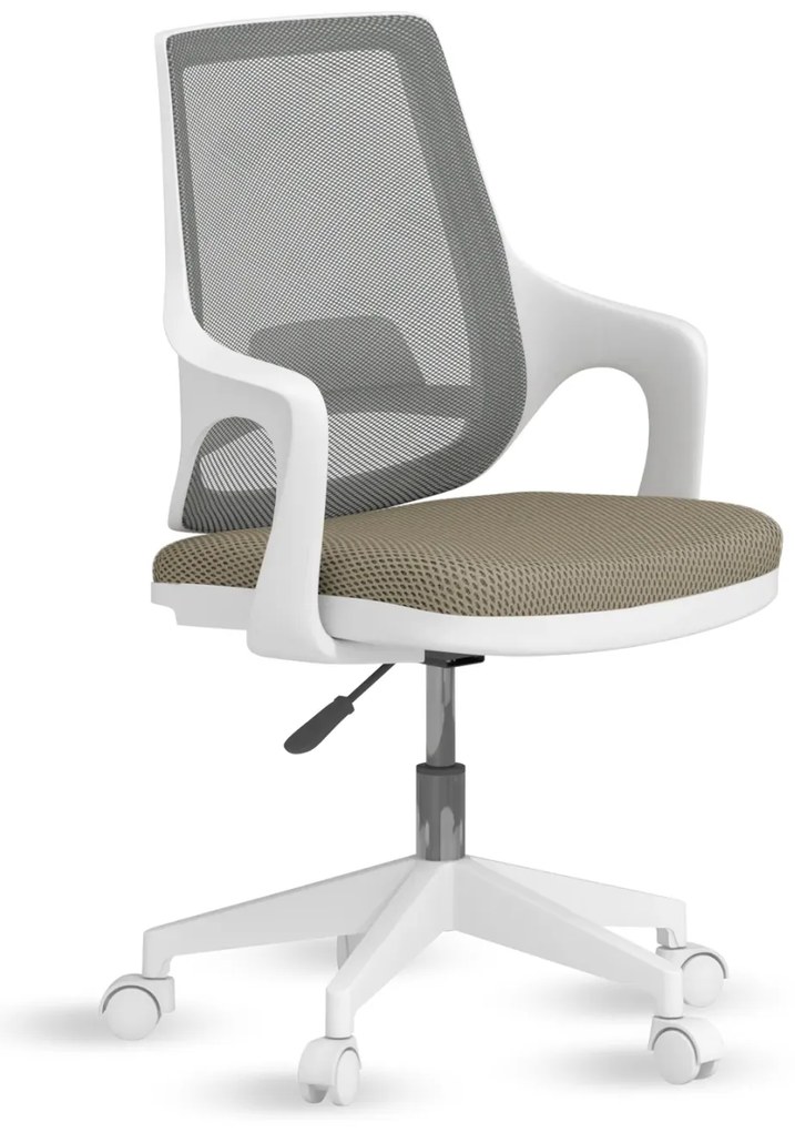 Scaun ergonomic Flex verde kaki pentru camera copii, cu roti si spatar ventilat