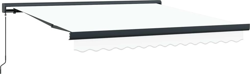 vidaXL Cortina Retractabilă Alb 350 x 250 cm Stofă și Metal