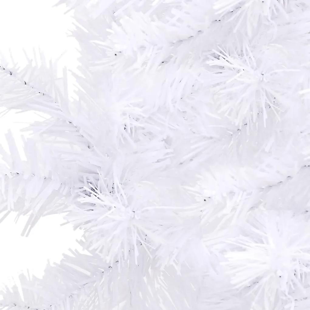 Brad de Craciun artificial de colt LEDgloburi alb 180 cm PVC 1, white and rose, 180 cm