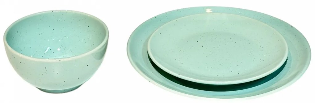Set Farfurii 3 piese Mineral Aquamarine ( 1 Farfurie 26cm, 1 Farfurie 20cm, 1 Bol 480ml)