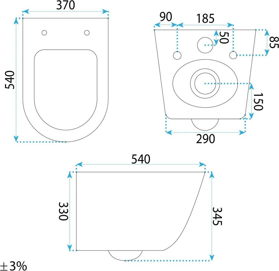 Set: Vas de toaleta suspendat + Lavoar pe blat Rea Duo alb
