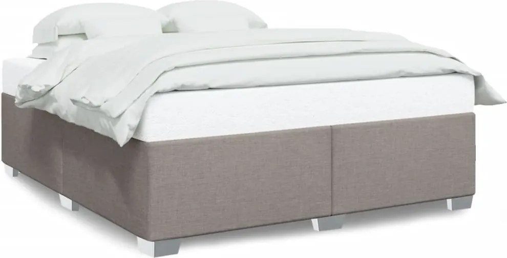 vidaXL Cadru de pat fără saltea, gri taupe, 200x200 cm, textil