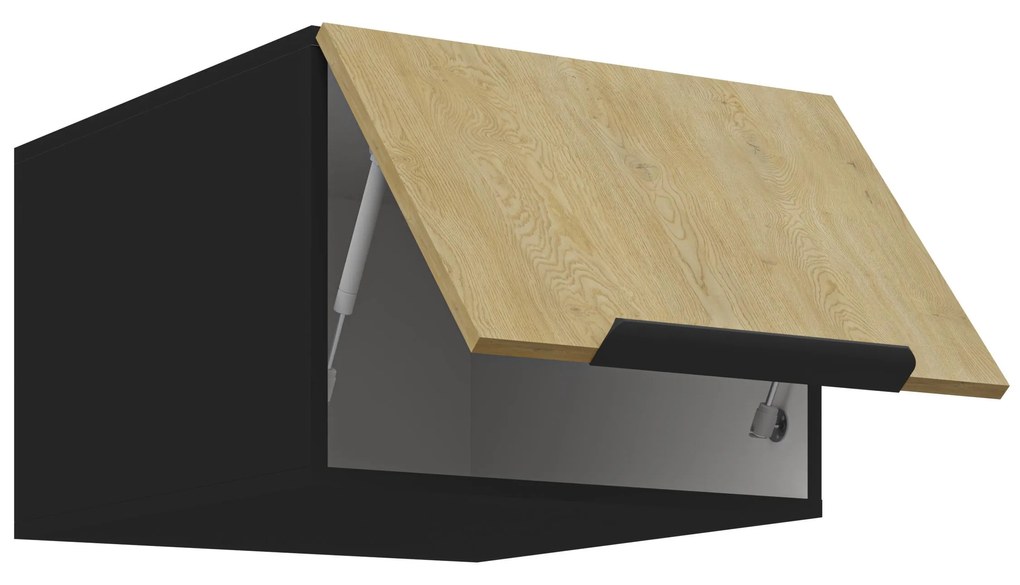 Dulap superior de bucătărie Carminia 50 NAGU-36 1F (stejar cremona + negru). 1128004
