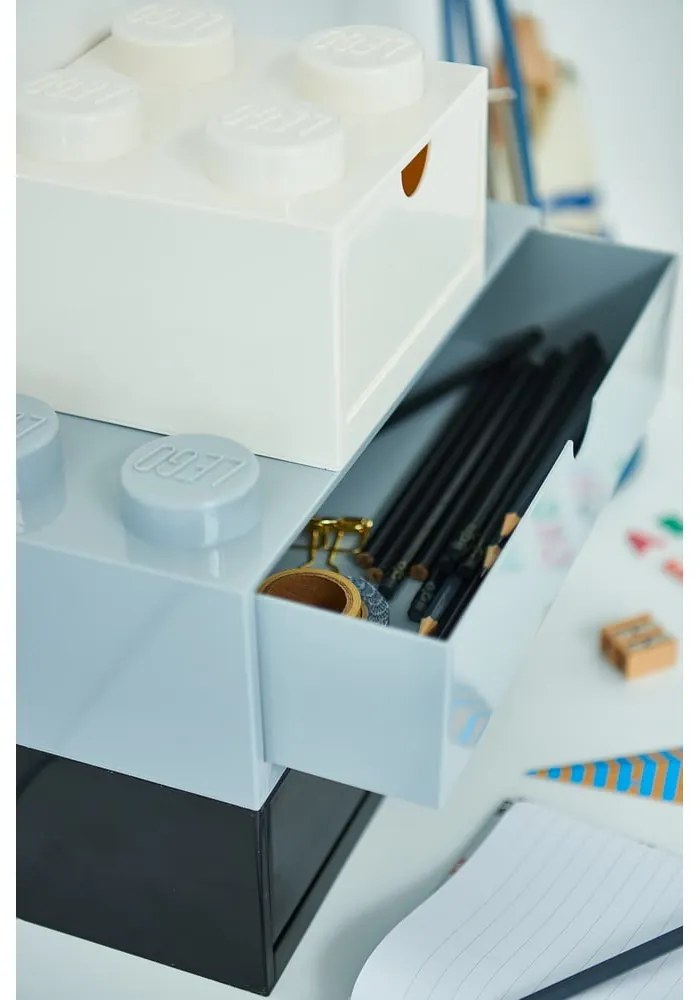 Cutie de birou cu sertar LEGO® Brick, 31,6 x 11,3 cm, gri