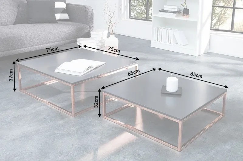 Set de 2 masute design modern Elements, cupru/ antracit A-37733 VC