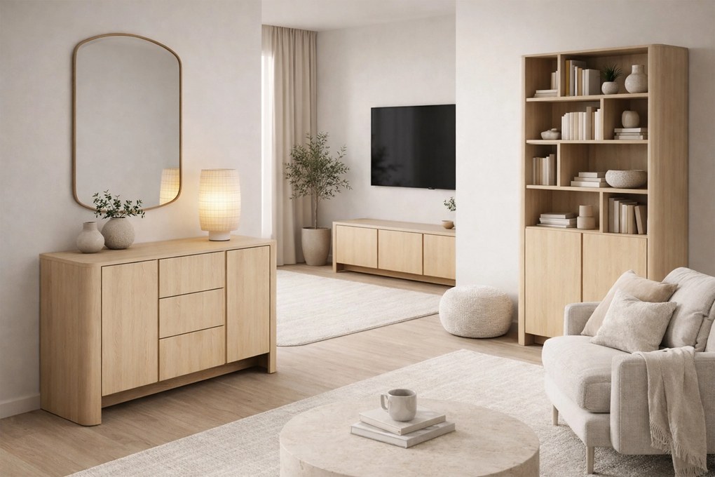 Comodă Sorrenti 168 cm cu sertare - stejar Vicenza