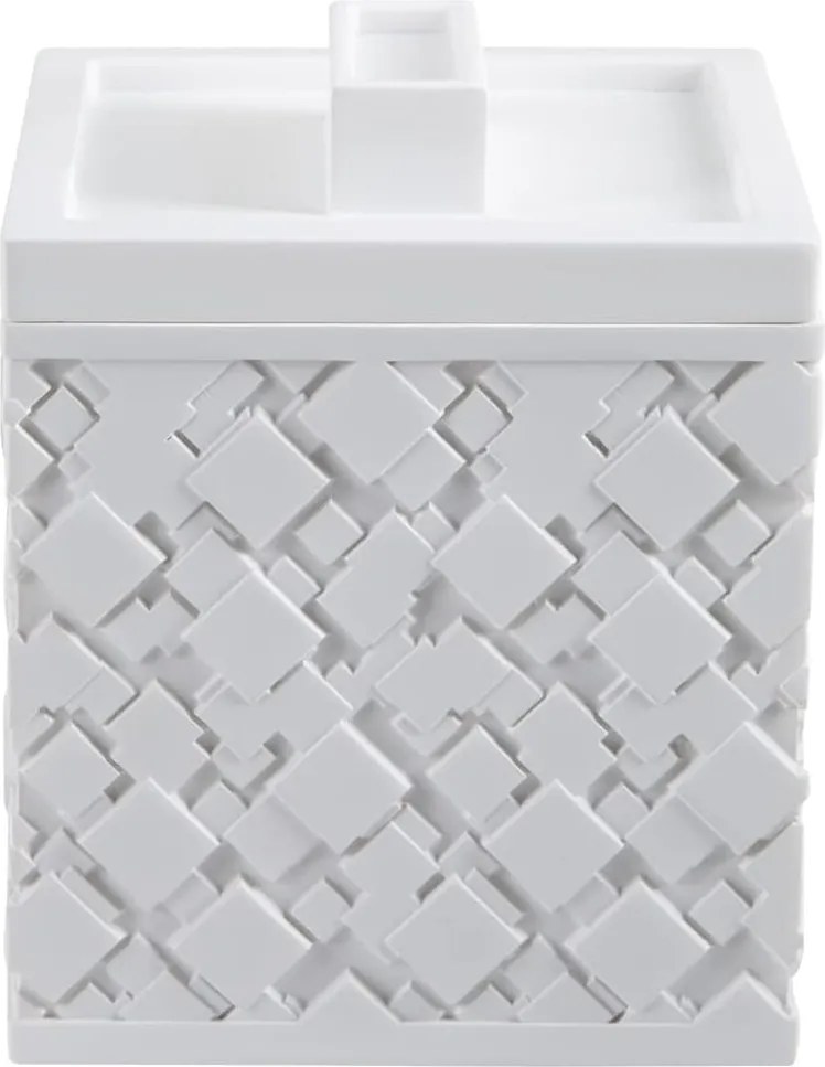 Organizator de baie alb pentru dischete demachiante, din polirășină Agda – Spirella