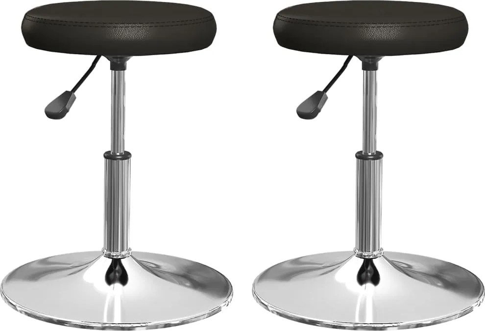 vidaXL Scaune de bucătărie, 2 buc., negru, piele ecologică