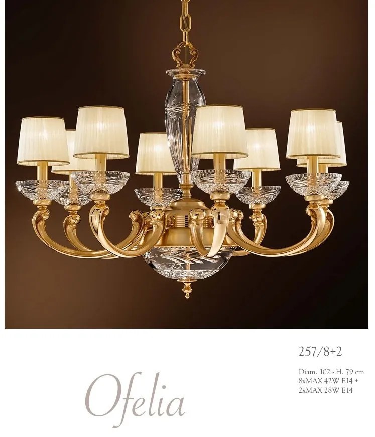 Candelabru XL cu 8 brate LUX realizat manual Ofelia