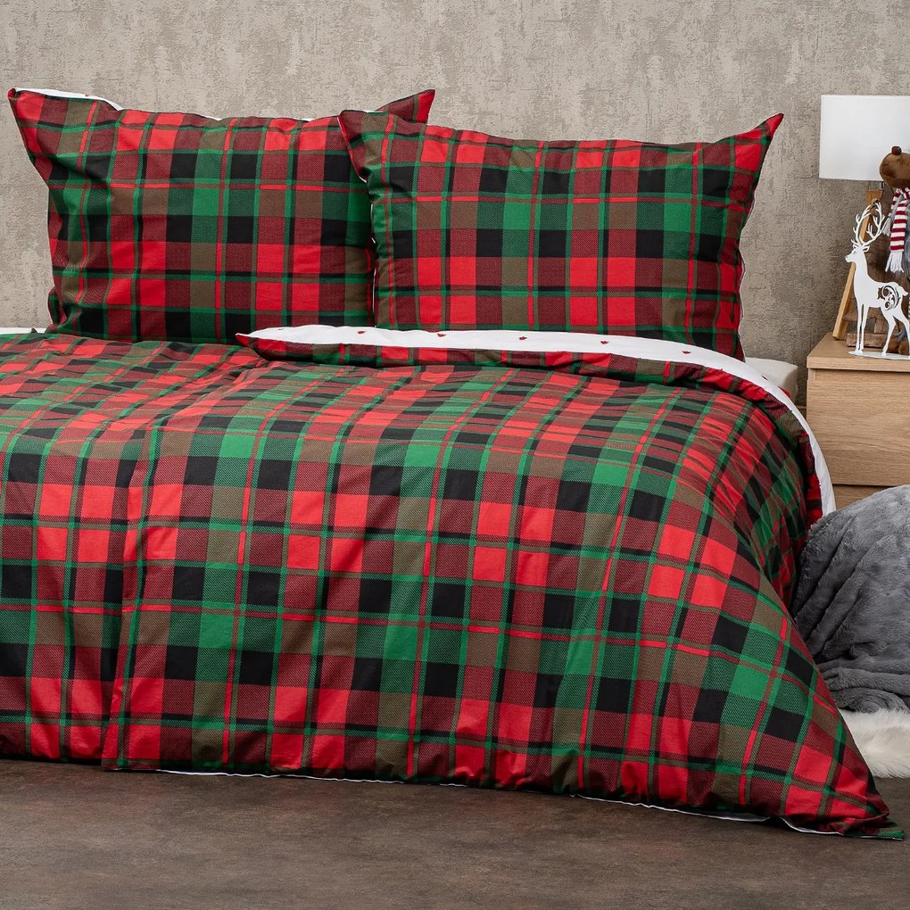 Lenjerie de pat din bumbac 4Home Scotch winter, 140 x 220 cm, 70 x 90 cm