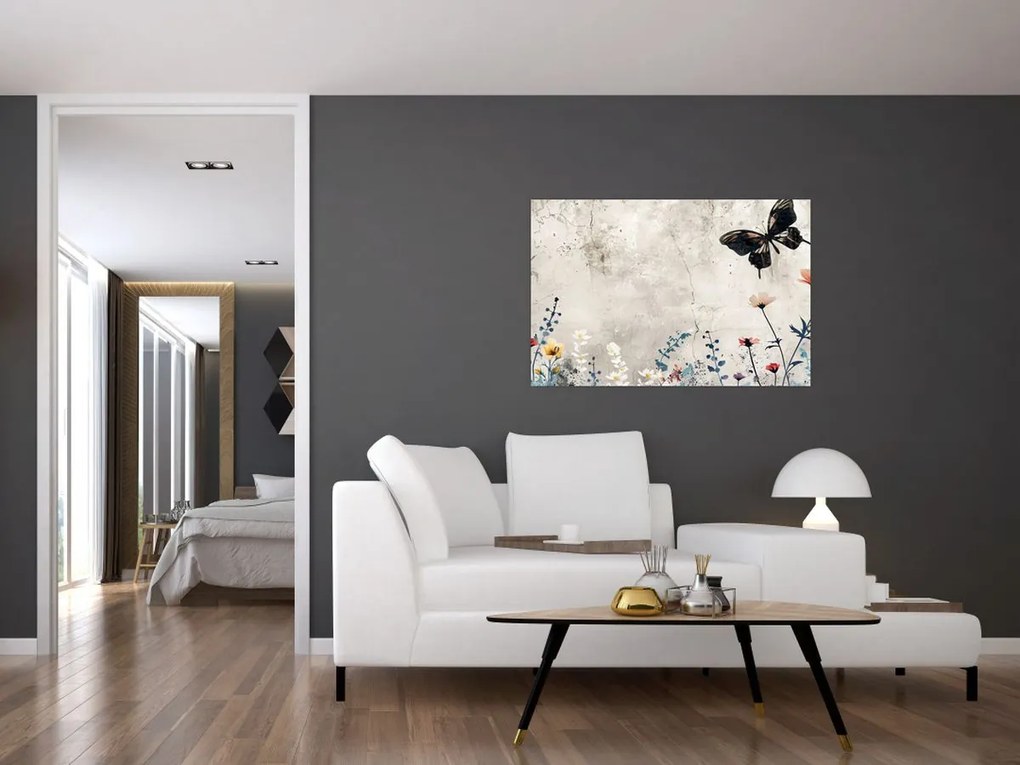 Tablou - Pajiște în beton (90x60 cm)