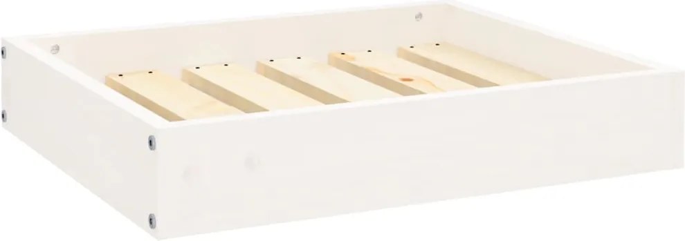 vidaXL Pat pentru câini, alb, 51,5x44x9 cm, lemn masiv de pin