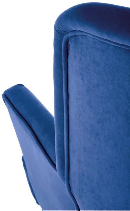 Fotoliu tapitat Delgado velvet bleumarin – H100 cm