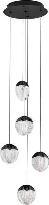 Lustra cu 5 pendule LED ALICIA negru