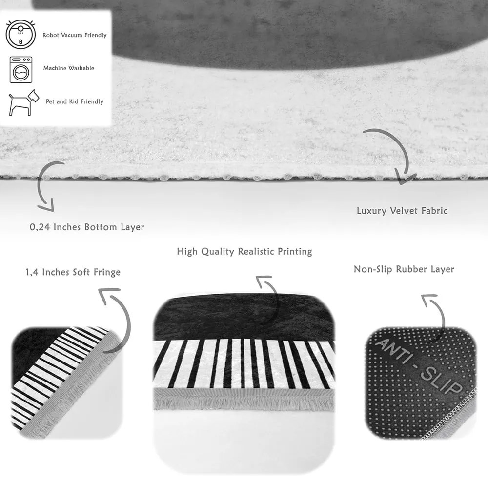 Covor alb-negru 160x230 cm – Mila Home