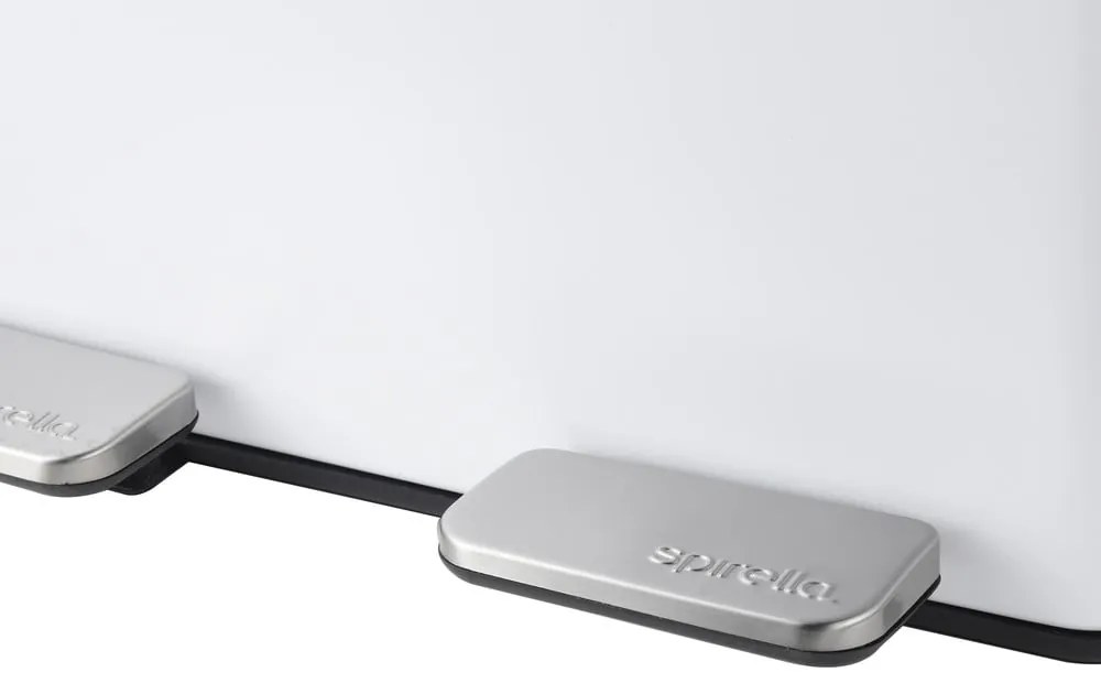 Coș de gunoi alb mat pentru reciclare/cu pedală 2x20 l din oțel Aliya – Spirella