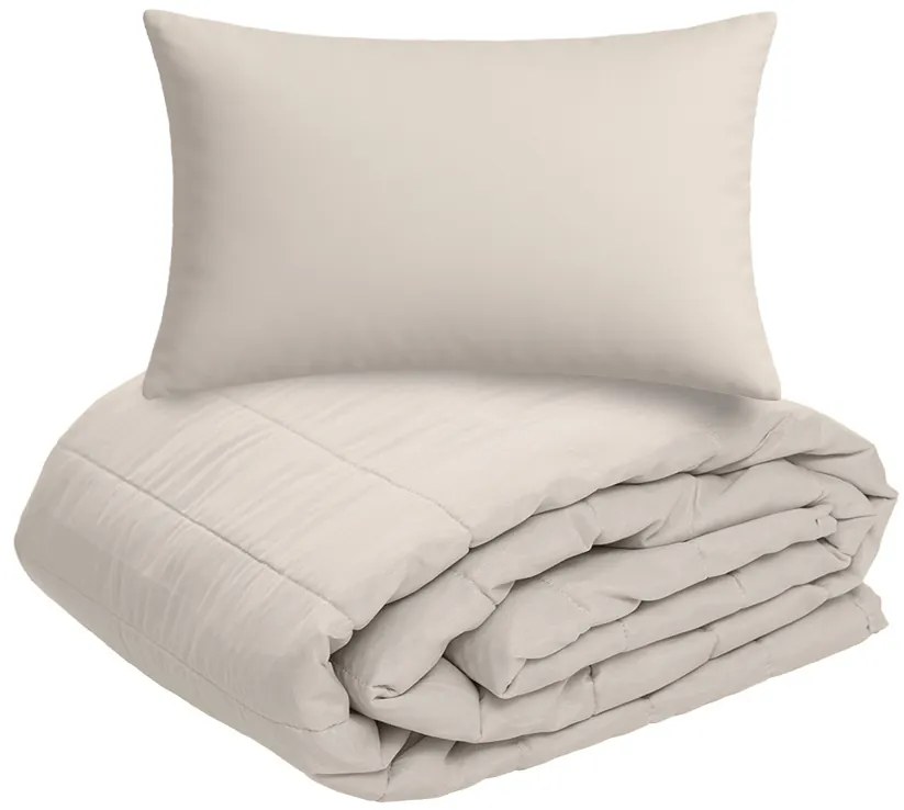 Pilota matlasata de vara 140x200 cm cu husa pentru perna SUMMER 45x75 cm, bej