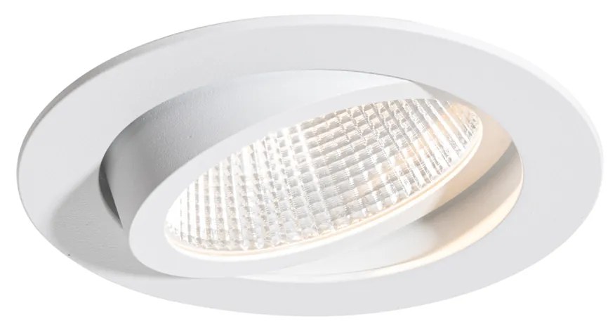 Spot integrat alb 9,5 cm inclusiv LED 1300 lm reglabil IP23 - Gaius